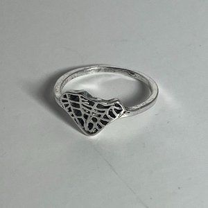 Y2K Spider Web Silver Ring